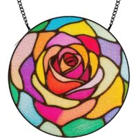 12,5 cm Attrape-soleil vitrail fleurs sauvages coucher de soleil, décoration jardin suspendue, cadeau maman
