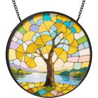 9 cm Attrape-soleil vitrail fleurs sauvages papillons abeilles, suspension murale maison, cadeau femme