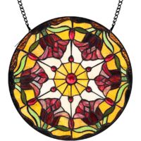 9 cm Attrape-soleil vitrail fleurs sauvages papillons abeilles, décoration fenêtre, cadeau femme