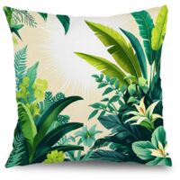 Housse de coussin plantes fleurs coton, décoration canapé,45×45cm
