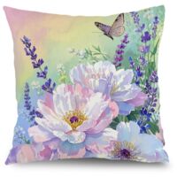 Housse de coussin plantes fleurs feuilles vertes, décoration canapé-lit rustique,40×40cm