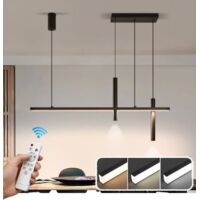 Suspension LED moderne, 200 cm, à intensité variable tricolore, lampe de table moderne pour îlot central, adaptée aux cuisines, salons et bars.