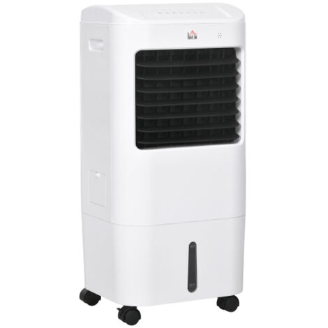 Climatiseur Mobile 3 En 1 Avec Humidification Et Refroidisseur D’Air 15 L Oscillation 60° Minuterie 7,5 H Télécommande LED Blanc