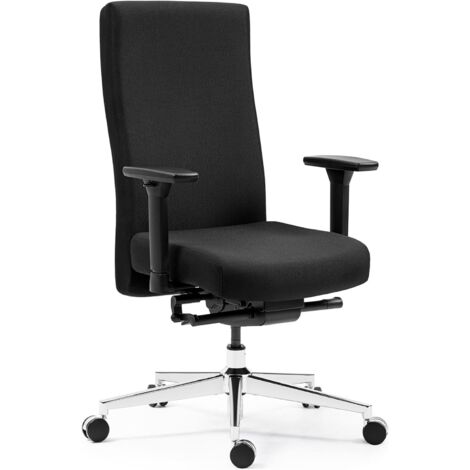Chaise de bureau ergonomique - Charge maximale : 150 kg - Jusqu'à cinq réglables - Pour le bureau à domicile - Chaise de bureau - Design en maille respirante - Noir (1/5)