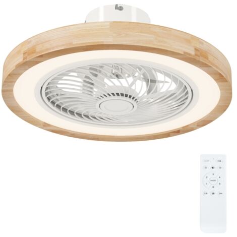 Ventilateur de Plafond avec Lumière - Plafonnier LED Dimmable RGB - Ventilateur 6 Vitesses avec Télécommande - 40W - Naturel 50 cm