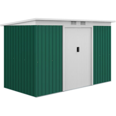 Abri de Jardin en Métal - Remise à Outils Extérieur - Cabanon de Jardin Acier - 280x130x172 cm - Vert Foncé (1/5)