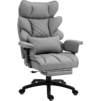 Fauteuil De Gaming, Fauteuil De Bureau Ergonomique Avec Assise à Ressorts Ensachés, Fauteuil De Direction à Dossier Souple Double Couche Et Coussin Lombaire Réglable, Accoudoirs Et Repose-Pieds, Faute
