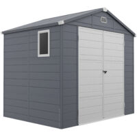 Chalet De Jardin En Aluminium - Local À Vélos Extérieur - Toit Monopente - Porte Verrouillable - 240 x 190 x 228 cm - Gris