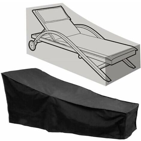 Housse de Chaise Longue, Housse de Protection imperméable transat de Jardin ——Noir 200704068cm (1/5)