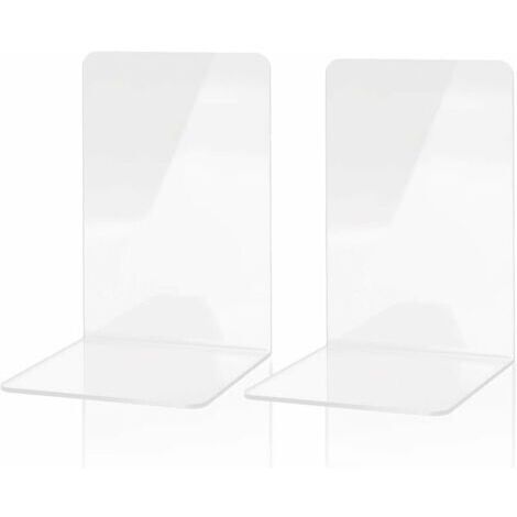 Serre-livres en acrylique transparent, 1 paires de serre-livres pour enfants, serre-livres anti-rayures, pour bureaux, décoration, étagères, écoles et librairies (1/5)
