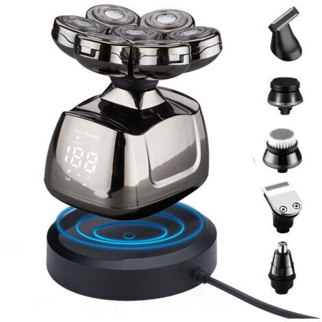 Rasoir Electriques Hommes, 6 in 1 Rasoirs à Têtes Rotatives 7D Tondeuse à Barbe rasoir rechargeable sans fil rasage (1/4)