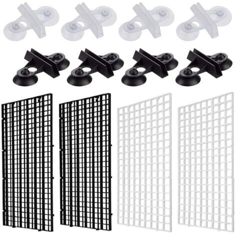 Grille Aquarium, Diviseur d’Aquarium en Plastique, Séparateurs D'aquarium, 4 Pièces Aquarium Séparateur pour Réservoir de Poisson, avec 8 Pinces à Ventouse, pour Garder Différents Pois (1/5)