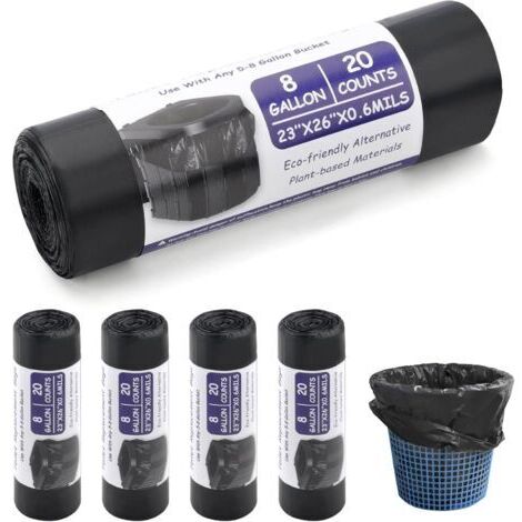 Lot de 100 sacs de toilette biodégradables - Noir - Pour toilettes de camping, toilettes mobiles, équipements de camping