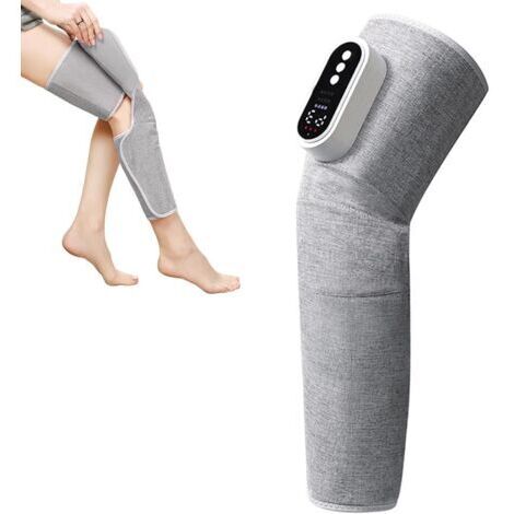 Masseur de jambes, masseur de jambes sans fil de pressothérapie avec 3 modes, intensité, chauffage du genou, masseur à coussin d'air