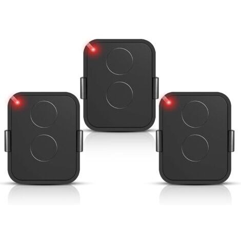 Lot de 3 Télécommande Compatible Nice Era ONE2/ON2E/ON4E/ON1E,433,92 MHz Télécommande Porte de Garage,Rolling Code,2 Canaux(Noir) (1/5)