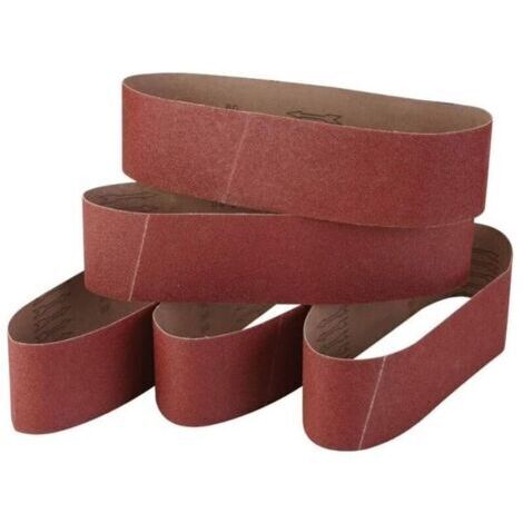 Jeu de 5 bandes abrasives en corindon fin 100 x 915 cm granulométrie 60/80/120/240/320--