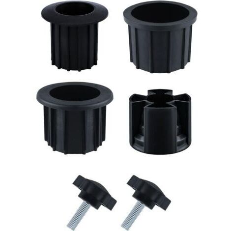 6 pièces Umbrella Stand Parts, Accessoires Pied Parasol avec Fil de Serrage Bouton Noir Accessoires Parasol de Terrasse pour Table de Terrasse Balcon Arrière-Cour (Noir)