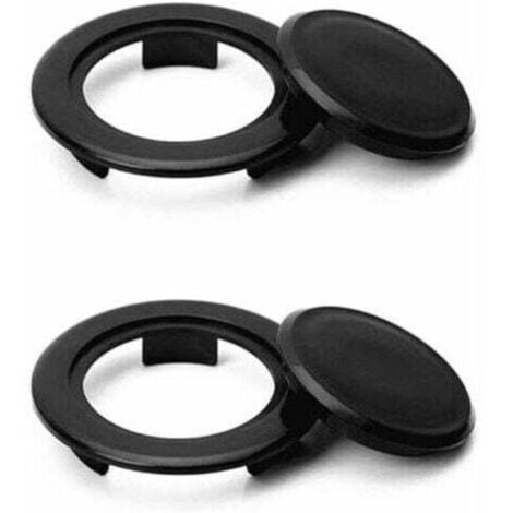 Lot de 2 anneaux pour trou de parasol de table de terrasse Noir, anneau de trou et capuchon pour trous de table de terrasse pour poteaux de parasol de 4,2 cm