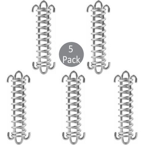 Fixations d'ombrage de Voile, 5 Pcs Boucle de Corde de Ressort de Tente en Acier Inoxydable, Kit de Fixation pour Voile de Jardin, Kit de Fixation Voile d'ombrage, Kit de Fixation de Voile Solaire