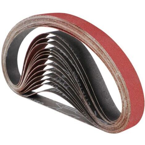 Bande Abrasive 25 x 762 mm Bande de Ponceuse - Ensemble de Bandes Abrasives Mixte (3 X grains 60/80/120/180/240) pour Ponceuses à Bande (15 pièces)