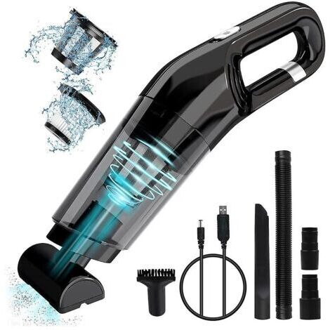 Aspirateur portatif sans fil, aspirateur portatif rechargeable, petit aspirateur de voiture, 120 watts (1/5)