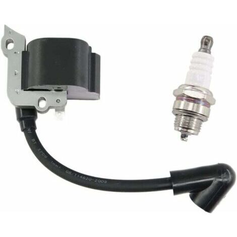Bobine d'allumage avec bougie d'allumage pour Stihl FS38 FS46 FS45 FS55 FC55 FC55Z FC55-DZ HL45 HL45Z HL45-DZ HS45 HS45Z KM55 KM55RZ KM55C KM55R Tronçonneuse de rechange 4140 400 1308 H559 (1/5)