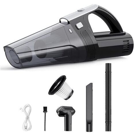 Aspirateur portatif mini, portable et rechargeable, sans fil, avec une puissante aspiration de 8000 Pa pour voiture, maison et bureau. (1/5)