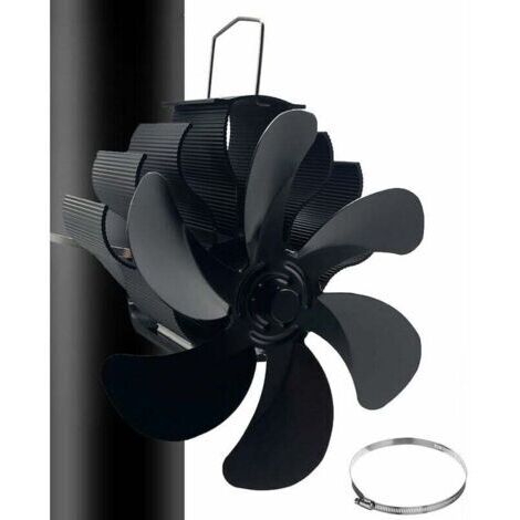 Ventilateur Poêle à Bois 6 Lames avec Thermomètre Ventilateur Cheminée Appareil de Chauffage Alimenté Fixé sur le Tuyau de Cheminée pour Foyer, Poele a Granule, Foyer à Bois (1/5)