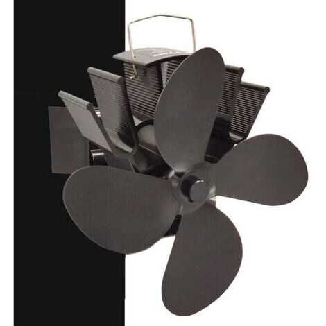 Ventilateur Poele à Bois, 4 pales Alimenté à la Chaleur Ventilateur à Poêle Ventilateur Cheminee, fixe sur tuyau Ventilateur Silencieux pour Poêle à Bois/Cheminée/Gaz/Bûches/Poele a Granule