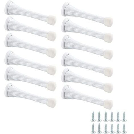 12 pièces, avec vis, blanc, butée de porte à ressort, butée de porte manuelle anti-pincement pour porte supérieure de sécurité enfant,