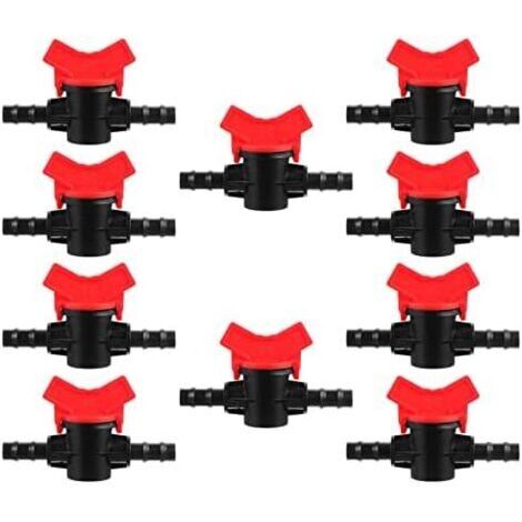 10 Pièces Vanne Capillaire Droite Robinet d'eau fermé Robinet à tournant sphérique dirrigation Accessoires vanne d'irrigation raccords d'irrigation Automatique (1/5)