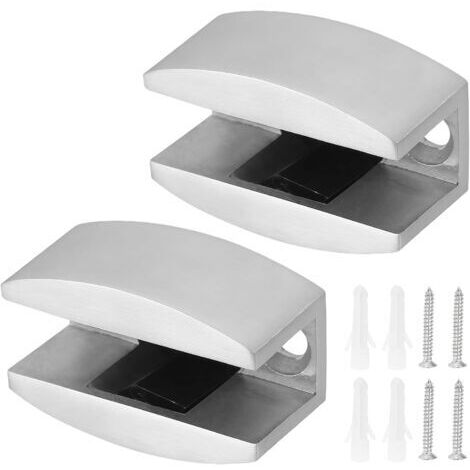 Guide de Sol pour Porte Coulissante en Verre: 2 Pièces de Guide au Sol en Acier Inoxydable, Accessoires pour Système de Porte Coulissante pour Portes Coulissantes en Verre Sans Cadre