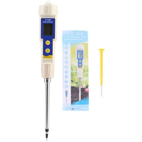Testeur De Conductivité Électrique Du Sol EC315 Pour L'analyse De Salinité Et De Fertilité Idéal Pour Jardinage Et Agriculture Précis Et Fiable Utilisation Facile Sans Batterie Incluse KZQ