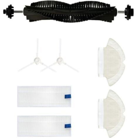 Lot de 7 accessoires pour robot aspirateur Tefal Rowenta X-plorer Serie 75 RG7687, brosse principale/2 brosses latérales/2 chiffons/2 filtres (1/4)
