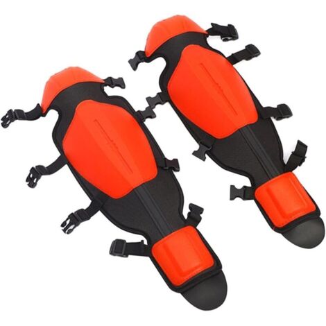 Lot de 2 genouillères de jardinage, protège-jambes, coussinets pour s'agenouiller, guêtres de protection pour débroussailleuse et tondeuse, protège-tibias pour le défrichage, rouge. (1/5)