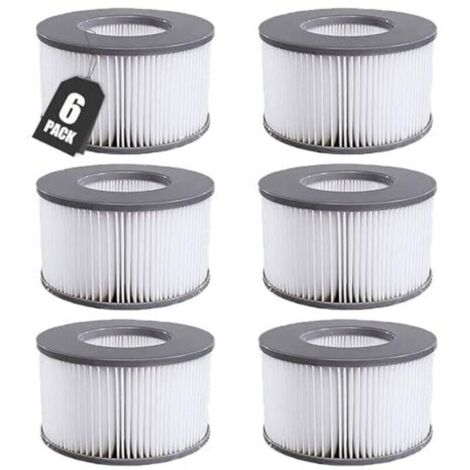 Filtre Spa Lite pour Mspa, 6 pcs Filtre pour Whirlpool MSpa à Partir de 2020, Filtre pour Mspa Lite, Cartouche de Filtre à Eau pour Piscines Gonflables, Bains à Remous et Spas (1/4)