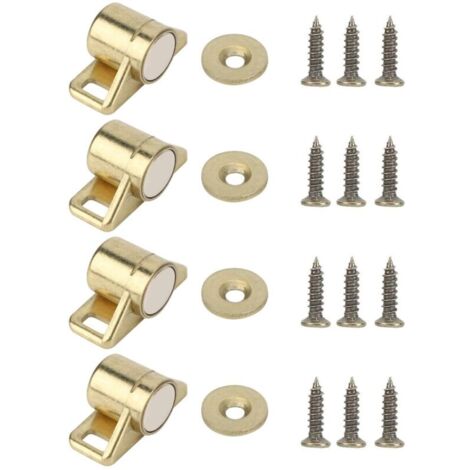 Loqueteau Magnétique, Loquet Aimanté en Alliage de Zinc Bronze Doré avec Fermeture Silencieuse et Sécurisée pour Armoire de Cuisine et Bureau (1/5)