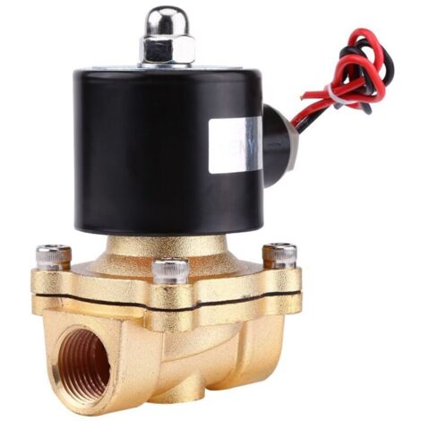 DC 12V 1/2" Electrovanne NC Normalement Fermée Valve Électrique Électromagnétique en Alliage de Zinc pour Eau Gaz