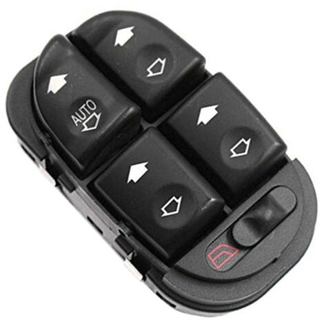 Interrupteur à bouton-poussoir de régulateur de fenêtre 97BG14A132AA, adapté aux Ford Mondeo MK2 1997-2001, commande le fonctionnement des vitres électriques. (1/4)
