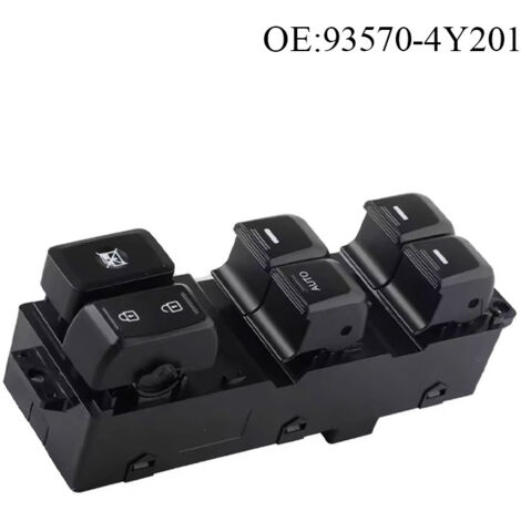 Interrupteur de lève-vitre 93570-4Y201, compatible avec la Kia Rio 2015-2017, commande la montée et la descente des vitres électriques, côté conducteur, peut contrôler toutes les vitres du véhicule. (1/4)