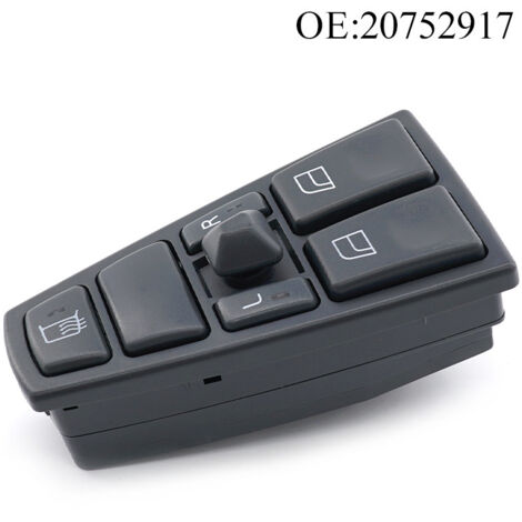 20752917 Interrupteur de commande de fenêtre 24V pour camions transfrontaliers, convient aux systèmes 24V des camions Volvo, commande le relevage des vitres électriques. (1/4)