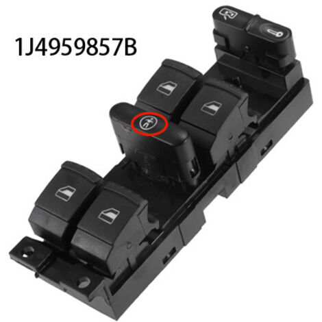 Interrupteur de lève-vitre électrique 1J4959857B, compatible avec les modèles Volkswagen Jetta fabriqués entre 1999 et 2005, commande la montée et la descente des vitres électriques, facile à utiliser (1/4)