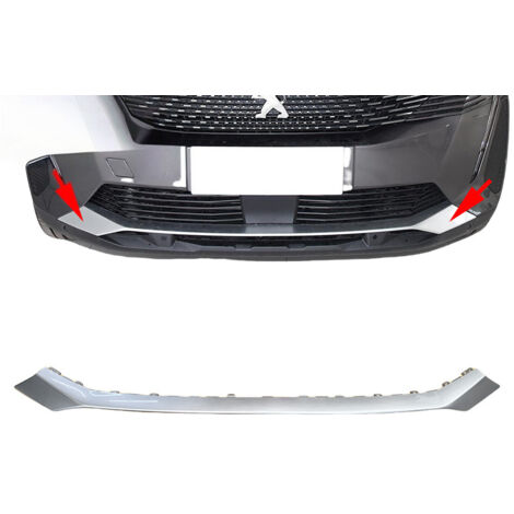 Applicable au panneau de garniture argenté du pare-chocs avant des Peugeot 4008, 5008, P84R et P87R restylées, référence YL017812YS, baguette décorative argentée, améliorant l'apparence.