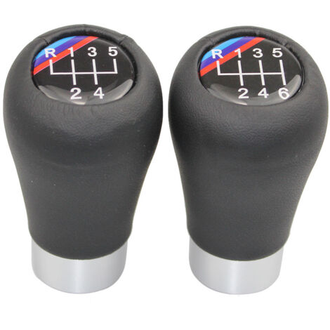 Convient aux voitures BMW, pommeau de levier de vitesse rond pour boîte de vitesses manuelle, sélecteur de vitesse, levier de vitesse, logo M 3D, 6 vitesses, un jeu, logo M 3D, 6 vitesses, pommeau de (1/4)