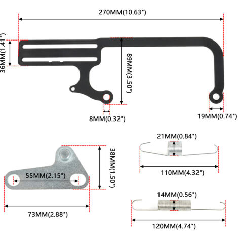Support de câble d'accélérateur 304147 pour GM700R4 (Support de câble d'accélérateur monobloc 304147, kit de montage GM700R4) (1/4)