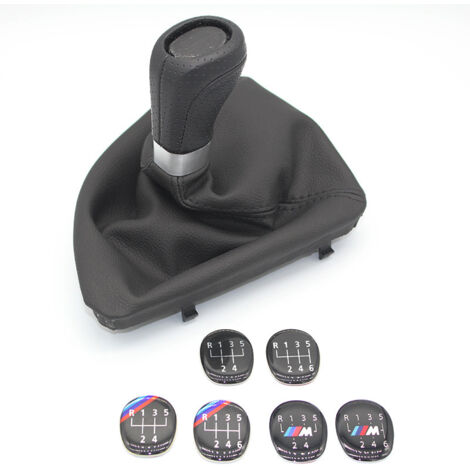 Kit de cache-poussière neuf pour pommeaux de levier de vitesse BMW E81/E82, noir premium, transmission inclinée à 6 vitesses, une pièce par ensemble.
