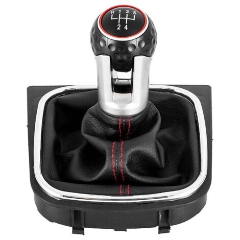 Cache-poussière pour levier de vitesses Volkswagen GTI, pommeau de levier de vitesses, cadre noir, liseré rouge, 5 vitesses, un jeu, GTI cadre noir, liseré rouge, pommeau de levier de vitesses 5 vites (1/4)