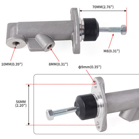 Pièces de modification automobile, pompe de frein à main en alliage d'aluminium, pompe de frein, embrayage de frein, 0,75 mm, une unité, pompe de frein en alliage d'aluminium de 0,75 pouce, freins ren (1/4)