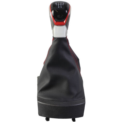 Pommeau de levier de vitesses rouge à 6 rapports pour SEAT Ibiza (modèles 2002-2010). (Un jeu de pommeau de levier de vitesses rouge à 6 rapports, version Ibiza) (1/4)