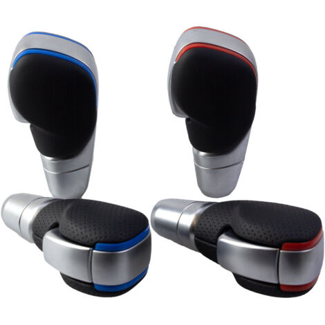 Convient au pommeau de levier de vitesses automatique Renault Koleos, pommeau modifié en cuir perforé rouge, ensemble monobloc pour pommeau de levier de vitesses automatique en cuir perforé rouge Kole